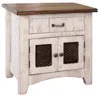Homezia 27" White One Drawer Nightstand