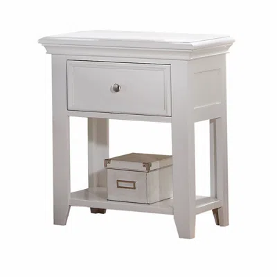 Homezia 27" White One Drawer Nightstand In Neutral