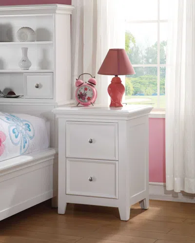 Homezia 27" White Two Drawers Nightstand