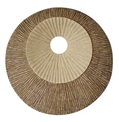 Homezia 27" X 27"x 3" Brown Round Double Layer Ribbed Wall Plaque
