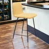 Homezia 27" Yellow And Black Steel Low Back Counter Height Bar Chair