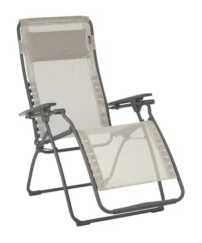 Homezia 28" Beige And Gray Metal Zero Gravity Chair
