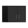 Homezia 28" Black Wall Mounted Accent Cabinet With Four Shelves