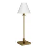 Homezia 28" Brass Metal Candlestick Table Lamp With White Cone Shade