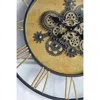 Homezia 28" Circle Copper Metal And Glass Analog Exposed Gear Wall Clock