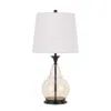 Homezia 28" Clear Metal Table Lamp With White Empire Shade