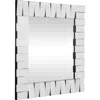 Homezia 28" Clear Square Glass Framed Accent Mirror