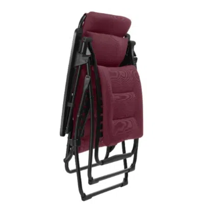 Homezia 28" Dark Red And Black Metal Zero Gravity Chair With Dark Red Cushion