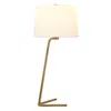Homezia 28" Gold Metal Table Lamp With White Drum Shade