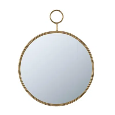 Homezia 28" Gold Round Framed Accent Mirror