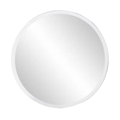 Homezia 28" Gray Round Unframed Accent Mirror In Burgundy