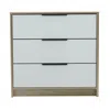 Homezia 28" Light Oak And White Three Drawer Dresser