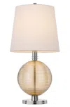 Homezia 28" Nickel Metal Globe Table Lamp With White Empire Shade
