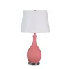 Homezia 28" Pink Hammered Urn Table Lamp With White Tapered Drum Shade