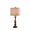 Homezia 28" Rustic Taupe Cream Candlestick Table Lamp With White Shade