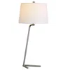 Homezia 28" Silver Metal Table Lamp With White Drum Shade