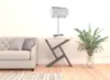 Homezia 28" Silver Table Lamp With Faux Crystals And White Rectangle Shade