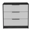 Homezia 28" White And Smokey Oak Manufactured Wood Three Drawer Dresser