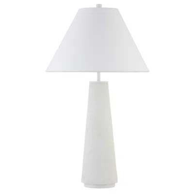 Homezia 28" White Ceramic Table Lamp With White Cone Shade