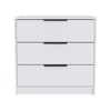 Homezia 28" White Manufactured Wood Three Drawer Dresser