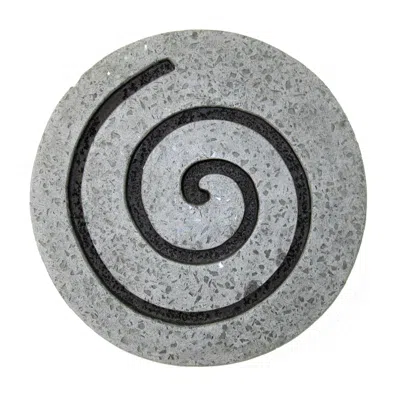 Homezia 28" X 28" X 2" Gray Round Modern Spiral Wall Art