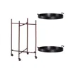 Homezia 29" Black Manufactured Wood And Iron Round End Table