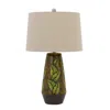 Homezia 29" Brown Ceramic Cylinder Table Lamp With Tan Empire Shade