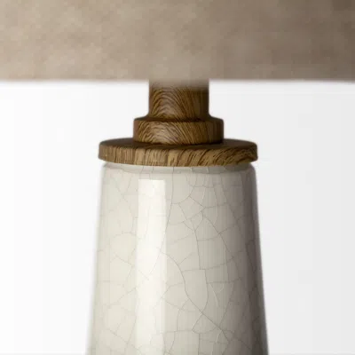 Homezia 29" Brown Lamp Base Led With Brown Shade In Gray