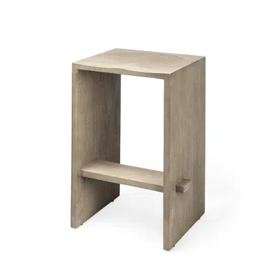 Homezia 29" Brown Solid And Manufactured Wood Backless Counter Height Bar Chair