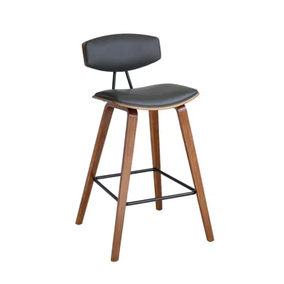 Homezia 29" Gray And Brown Iron Low Back Bar Height Bar Chair
