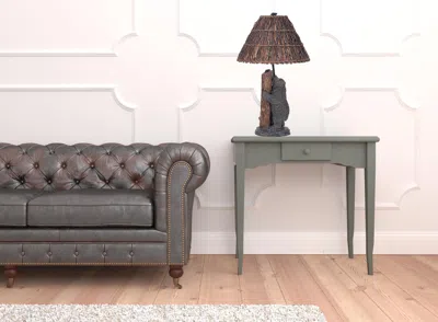 Homezia 29" Gray Novelty Table Lamp With Brown Empire Shade