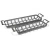 Homezia 29" Gray Rectangular Metal Handmade Tray With Handles In Multi