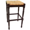 Homezia 29" Natural And Espresso Solid Wood Backless Bar Height Bar Chair