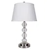 Homezia 29" Silver Metal Table Lamp With White Classic Empire Shade