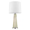 Homezia 29" Silver Metal Table Lamp With White Empire Shade