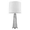 Homezia 29" Silver Metal Table Lamp With White Empire Shade