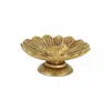 Homezia 3" Gold Metal Bird And Flower Hand Painted Sculpture