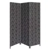 Homezia 3 Panel Black Soft Fabric Finish Room Divider