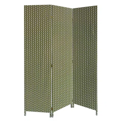 Homezia 3 Panel Green Soft Fabric Finish Room Divider