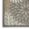 Homezia 3' X 4' Gray And Ivory Floral Indoor Outdoor Area Rug