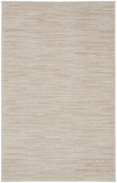 Homezia 3' X 5' Ivory And Beige Non Skid Indoor Outdoor Area Rug In Gray