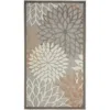 Homezia 3' X 5' Natural Floral Non Skid Indoor Outdoor Area Rug