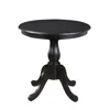 Homezia 30" Antique Black Round Turned Pedestal Base Wood Dining Table