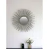 Homezia 30" Antiqued Silver Gray Sunburst Wall Mounted Accent Mirror