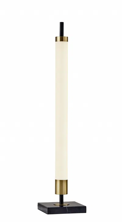 Homezia 30" Black Marble Metal Standard Table Lamp In White