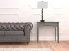 Homezia 30" Black Metal Candlestick Table Lamp With Off White Drum Shade