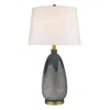 Homezia 30" Brass Metal Table Lamp With White Empire Shade