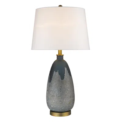 Homezia 30" Brass Metal Table Lamp With White Empire Shade
