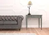 Homezia 30" Bronze Metal Table Lamp With Off White Empire Shade