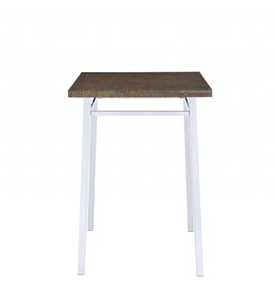 Homezia 30" Brown And White Square Manufactured Wood Bar Table In Blue